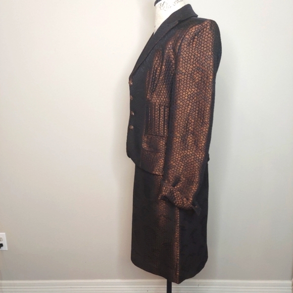 Kay Unger Brown Formal Blazer Skirt Suit Size 6 - Picture 2 of 7